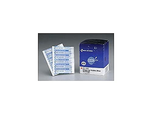 First Aid Only FAE-3040 SmartCompliance Refill Blue Metal Detectable Fingertip Bandages, First Aid Kit Refill Supplies for Business, Food Service, Restaurants, Worksites, and Home, 20 Count
