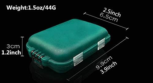 2x Small Hard Fishing Tackle Box Portable Case Hooks Lure Baits Storage Box Containers For Storing Swivels Jigs Hooks Sinker,10 Compartments (Green)