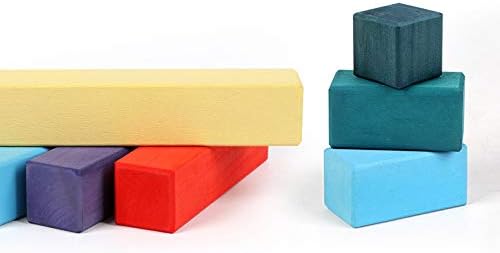 'Pyramid' Rainbow X-Large 100 Piece Blocks, Wooden Toys for Kids, Geometric Stacking Educational Building Blocks