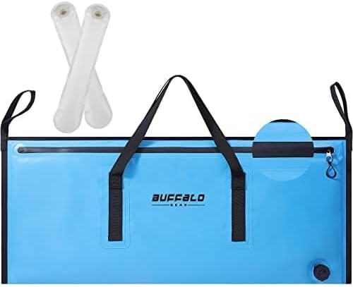 Buffalo Gear Insulated Fish Cooler - Leakproof Kill Bag with 2 Reusable Cooler Ice Packs - Portable Waterproof Zipper