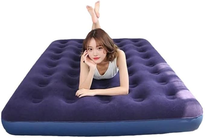 Full Size Air Mattress - Waterproof Puncture-Resistant Inflatable Bed with Portable Foldable Design for Camping, Travel & Home Use - Comfortable Lightweight Airbed 76''X54''X9''