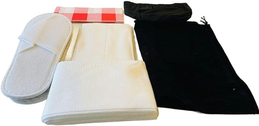 Disposable Kits 5p,Beach Vacation Essentials,Car Camping Essentials,Camping Shower,Disaster Emergency Supplies,Include Beach Towel, Slippers, Disposables Bath Towels, mats, Storage Bags