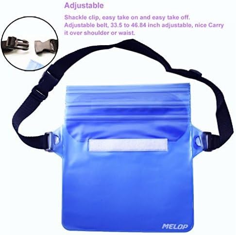 Waterproof Pouch Bag with Adjustable Shackle Strap Protect Phone and Items Dry and Clean from Water Submersion When Rainning Boating Swimming Kayaking Fishing Water Parks