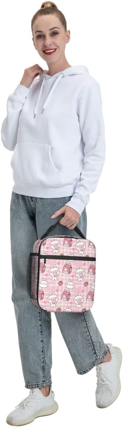 Bunny Milk Lunch Box Reusable Insulated Lunch Bag Thermal Cooler Tote For Boys Girls Teen School Men Women Picnic Travel Hiking