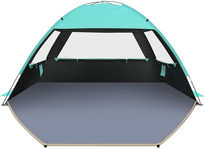 Gorich Beach Tent Sun Shelter for 3/4-5/6-7/8-10 Person with UPF 50+ UV Protection, Lightweight & Easy Setup Beach Shade Canopy, Portable Beach Shade Tent Beach Cabana
