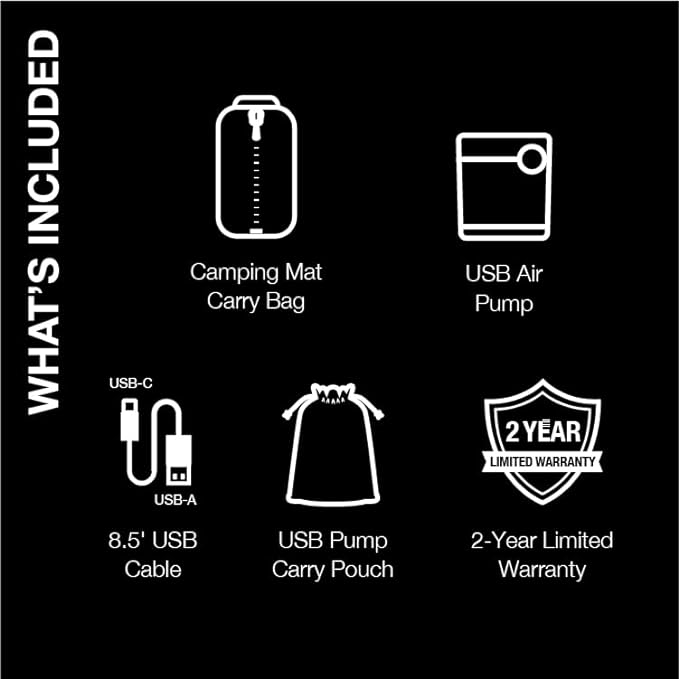 Intex 60412E TruAire Luxury Camping Mattress: Fiber-Tech – Puncture-Resistant Laminate – QuickFill USB Air Pump – 600lb Weight Capacity – Full Size, Blue