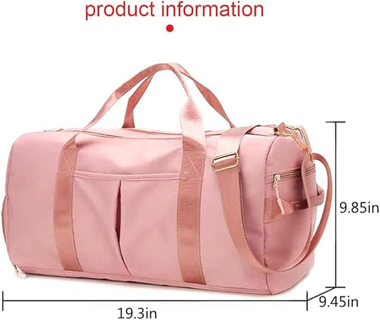 Blackwheel Sports Gym Bag With Shoe Bag Wet Bag Duffle Bag Waterproof Travel Bag for Women Cute Gym Bag Pink 29L