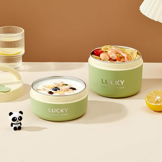 YBOBK HOME Thermal Bento Box Aldult Lunch Box, Stainless Steel Portable Insulated Lunch Container For Work Picnic, Keep Warm Food Container With Bag, Induction Cooker & Microwave Safe