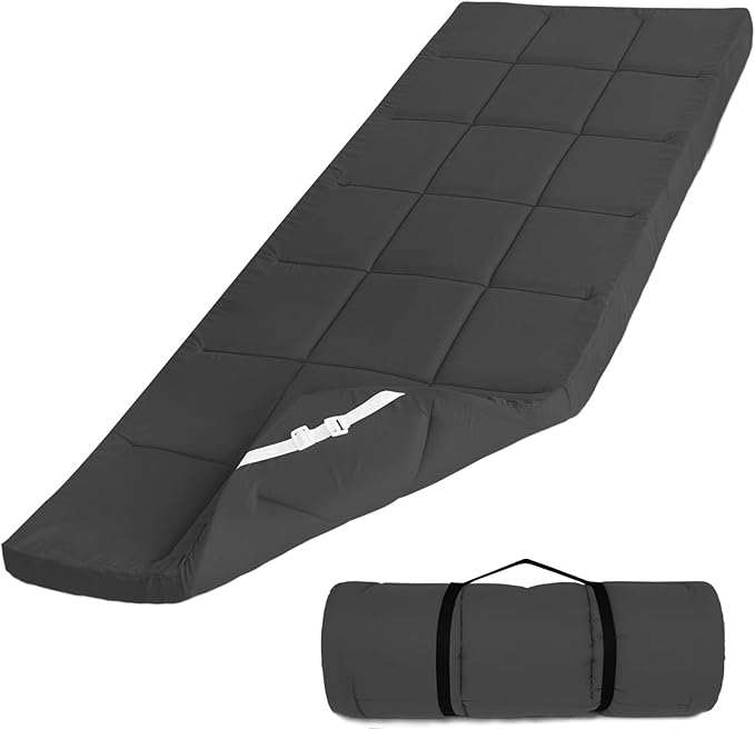 Navy Cot Mattress Topper - Quilted Pads for Camping, 75"x30" for Camp Cot/Rv Bunk/Narrow Twin Beds