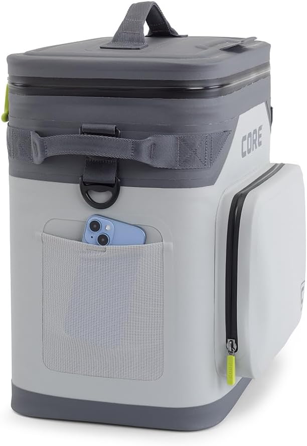 CORE Magnetic Leak Proof Soft Cooler with Waterproof Zipper | Insulated Bag Portable Ice Chest Box | Best Soft Cooler for Food & Beverages for Tailgating, Car Camping, Travel, and Family Beach Picnics