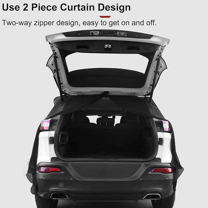 Ovege Car Tailgate Mesh Screen for SUV Bug Screens for Car Tent, Magnetic Mosquito Net for Car Camping Essentials, Car Camping Accessories(Black-Tailgate)