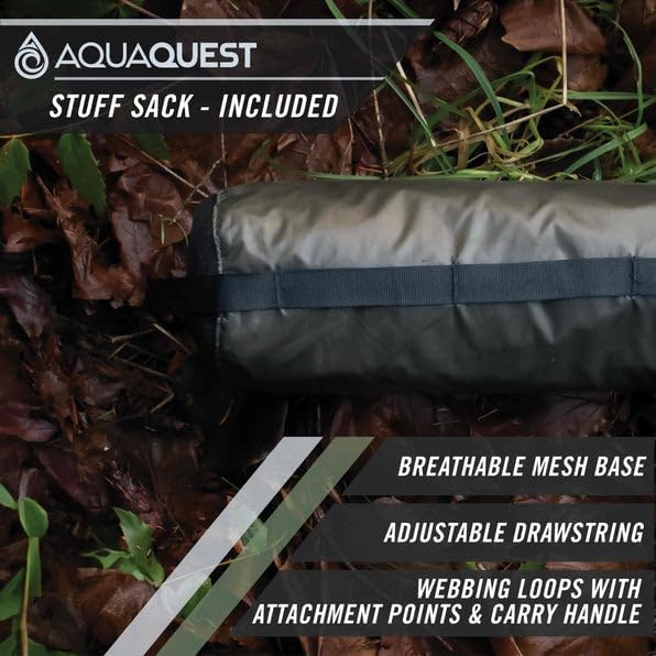 AquaQuest Safari Camping Tarp - Lightweight Durable Rain Fly - Waterproof Camping Essentials for Hiking, Backpacking & Hammock