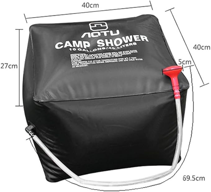 40L Foldable Solar Shower Bag Hot Water Bag Large Capacity Shower Bag Bath Bag for Outdoor Camping Travel Hiking