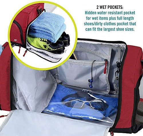Ultimate Gym Bag 2.0: The Durable Crowdsource Designed Duffel Bag with 10 Optimal Compartments Including Water Resistant Pouch