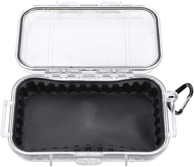 Plastic Waterproof Shockproof Box, Outdoor Survival Case, Floating Hard Shell Wet Dry Box, Marine Fishfinder Case - 4 Colors (Transparent)