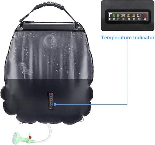 Solar Shower Bag | 5 Gal/20L Solar Heating Camping Shower Bag | Removable Hose | On-Off Switchable Shower Head | Ducha Portatil | Traveling Shower | Portable Shower for Beach Swimming, Hiking