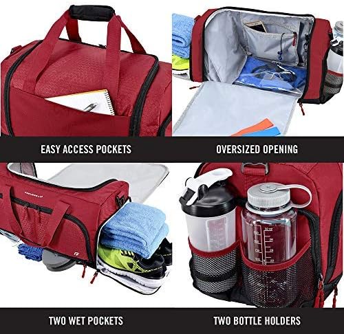 Ultimate Gym Bag 2.0: The Durable Crowdsource Designed Duffel Bag with 10 Optimal Compartments Including Water Resistant Pouch