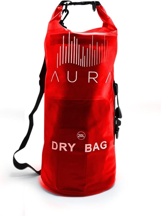 Waterproof Semi-transparent Dry Bag - 10L/20L Dry Bag Backpack - Zipper Compartment, Handles, Straps - Black, Blue, Green, Red - Transparent Dry Bag for Kayaking, Swimming, Beach, Rafting