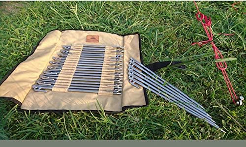 CAMPINGMOON Cotton Canvas Tent Stake Case Storage Bag Max 11.81’’/30cm in Length Beige Color B126