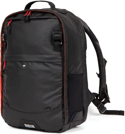 Two Wheel Gear - Pannier Backpack Convertible LITE (22 Litre) - Weatherproof 2-in-1 Bike Commuting and Laptop Travel Bag, Recycled Ripstop Material, Black