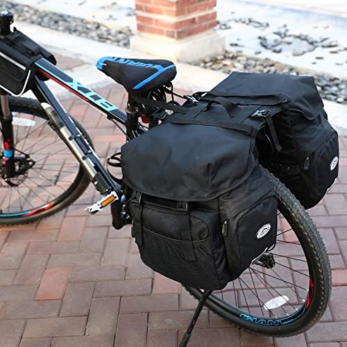 50L Bike Panniers Bicycle Commuting Bag Waterproof Saddle Bags with Rain Cover for Bicycle Rear Rack Carrier, Support for Width Less Than 7 inches Bike Rack