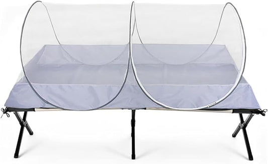 Mengersi Mosquito Net Foldable Pop Up Travel Tent,Bed Canopy Camping Mosquito Net for Travel Bedroom and Outdoor Trip,Twin Size Bed (Gray)