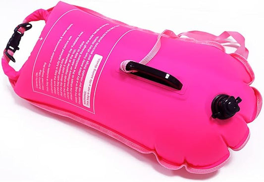 NuCamper Swim Buoy for Open Water Swimmers With Adjustable Waist Belt, Waterproof Dry Bag, Swim Bubble For Safty Swimming, Training Snorkeling, Kayaking, Diving, Boating, Large Capacity 28L