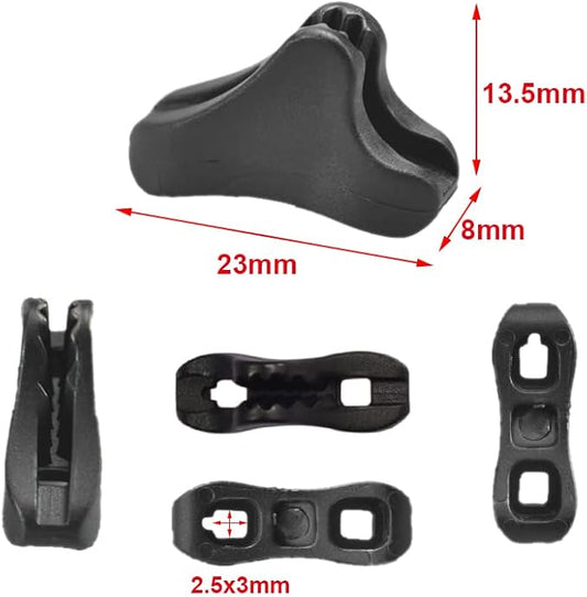 12Pack Ultralight Guyline Tensioners Tent Guyline Cord Rope Adjuster for Outdoor Camping Hiking Tent Tarp Canopy Shelter (Black,fit 1-2.5mm Paracord)