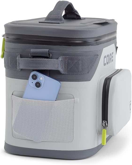 CORE Magnetic Leak Proof Soft Cooler with Waterproof Zipper | Insulated Bag Portable Ice Chest Box | Best Soft Cooler for Food & Beverages for Tailgating, Car Camping, Travel, and Family Beach Picnics