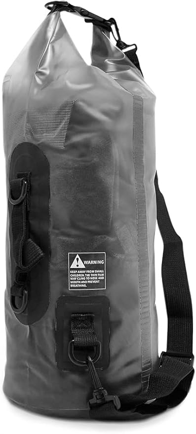 Waterproof Semi-transparent Dry Bag - 10L/20L Dry Bag Backpack - Zipper Compartment, Handles, Straps - Black, Blue, Green, Red - Transparent Dry Bag for Kayaking, Swimming, Beach, Rafting