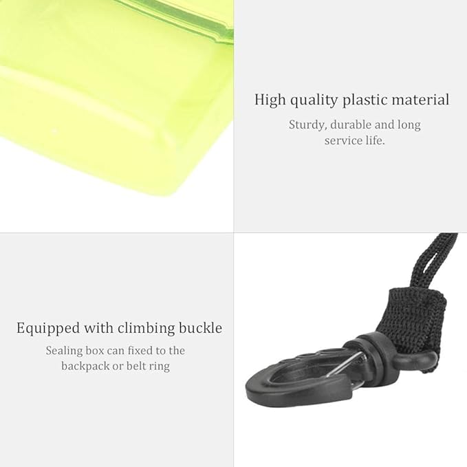 T best Diving Dry Box, Underwater Plastic Transparent Floating Watertight Case Waterproof Diving Sealing Dry Storage Box with Rope Hook for Surfing Canoe Kayak(Transparent Yellow)