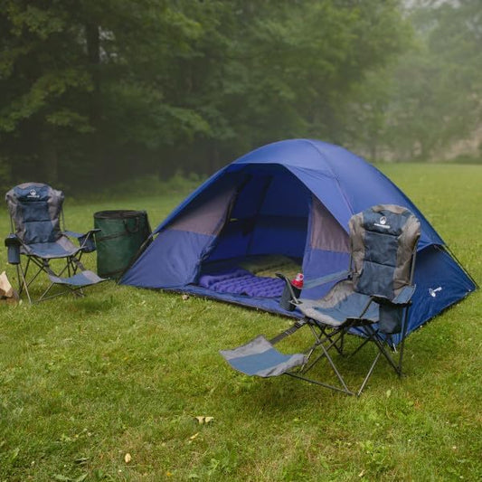 5 Person Camping Tent - Includes Rain Fly and Carrying Bag - Easy Set Up Tent for Backpacking, Hiking, or Beach Use by Wakeman Outdoors (Blue)