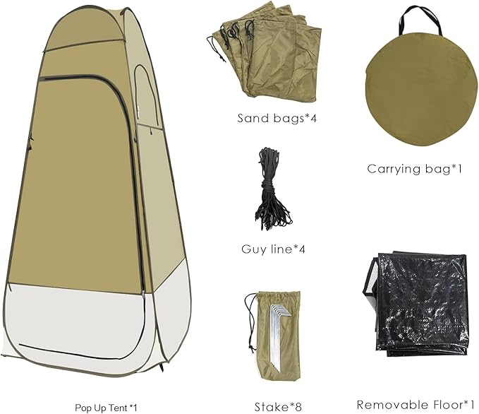 Portable Privacy Tent - Pop Up Shower & Changing Room for Outdoor Camping