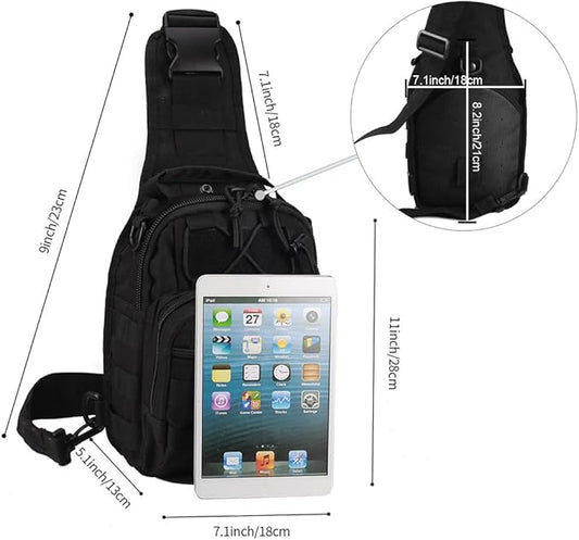 Tactical Shoulder Bag,1000D Outdoor Military Sling Daypack Backpack
