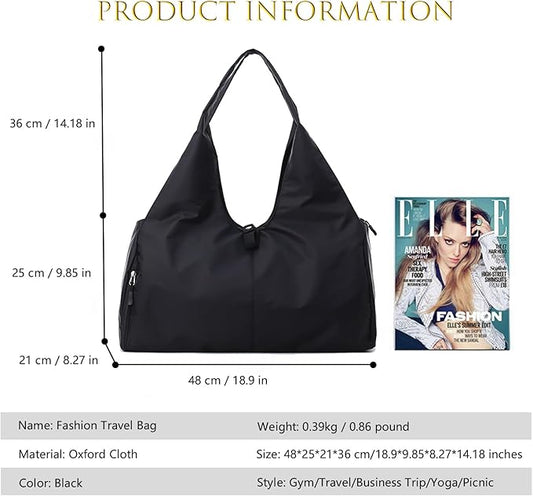 Travel Duffel Bag,Gym Tote Bags,Sports Duffel Bag with Shoe Compartment Wet Dry Separated Pockets for Women Men