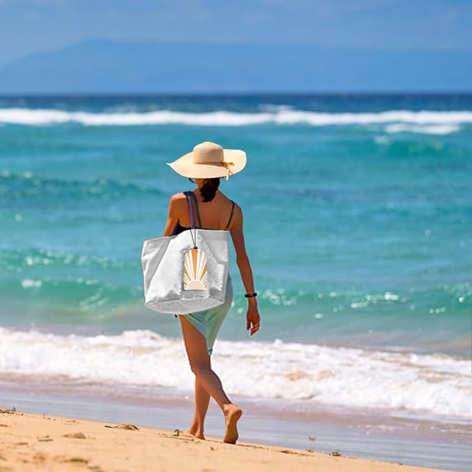 Beach Blanket Waterproof Sandproof, 78''×86'' Large Bohemian Picnic Blankets for 2-4 Adults, Lightweight & Compact 210T Polyester Beach Mat Sand Free w/ 4 Stakes & 4 Corner Pockets-Orange Sun