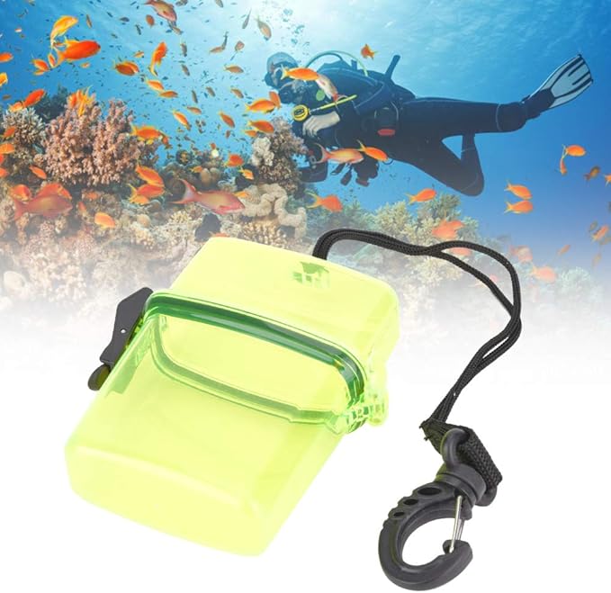 T best Diving Dry Box, Underwater Plastic Transparent Floating Watertight Case Waterproof Diving Sealing Dry Storage Box with Rope Hook for Surfing Canoe Kayak(Transparent Yellow)