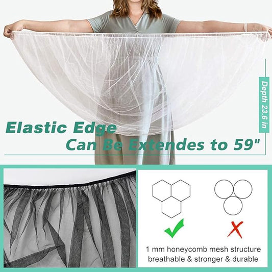 Baby Stroller Mosquito Net (2 Pack) - Durable Mesh Protection for Bassinets, Cradles, Playards, Pack N Plays & Portable Mini Cribs | Breathable Universal Fit Insect Barrier (Black)