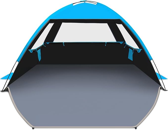 Gorich Beach Tent Sun Shelter for 3/4-5/6-7/8-10 Person with UPF 50+ UV Protection, Lightweight & Easy Setup Beach Shade Canopy, Portable Beach Shade Tent Beach Cabana