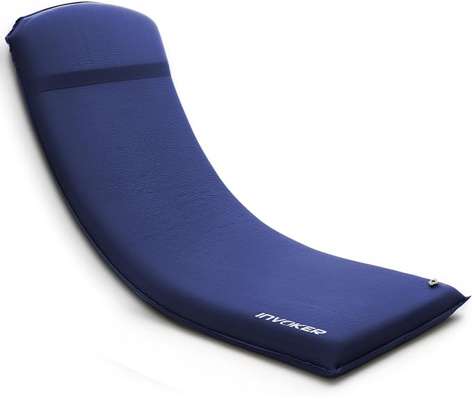 INVOKER 3.15" Camping Sleeping pad, Ultra-Thick Elasticity Foam Fast Self-Inflating 4-Season Insulated Durable Camping Mat Air Mattress with Pillow, for Tent, Car, Camping, Traveling, Blue