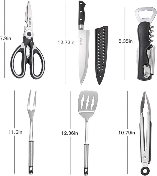 Camping Cookware Storage Bag - Camping Cooking Utensils Set Bag Camping Tool Portable Storage Bag Suitable for Knife, Fork, Spoon, Chopping Board, Chef's Knife,Kitchenware Storage