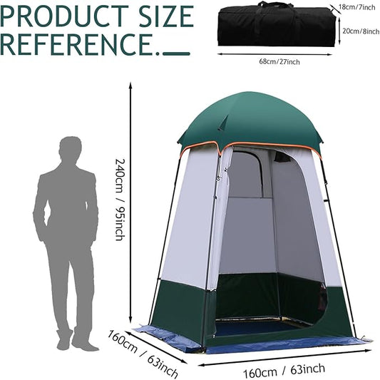 Camping Tent Shower Tent,Outdoor Changing with Built-in Hook,Holds 20 Liters of Water,63 * 63 * 95 Inch,210D Oxford Cloth Waterproof - Portable Toilet Shelter with Carrying Bag for Camping,Beach
