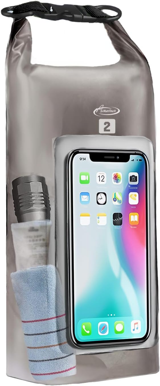 AiRunTech 2L Phone Dry Bag Travel Beach Bag Waterproof Sandproof Tote Bags Swimming Pool Bag Cruise Beach Essentials for Vacation Must Haves