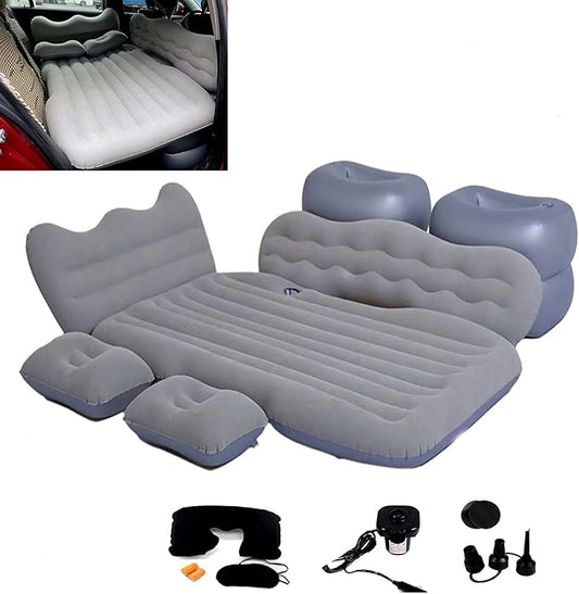 Inflatable Car Air Mattress Back Seat Bed,Thickened Car Travel Camping Air Mattress with Air Pump,Blow Up Bed Portable Car Sleeping Mattress for Car Universal SUV