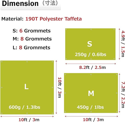 Azarxis Waterproof Camping Tent Tarp Hammock Rain Fly Footprint Ground Cloth Shelter Sunshade Beach Picnic Blanket Mat for Outdoor Camping Park Lawn