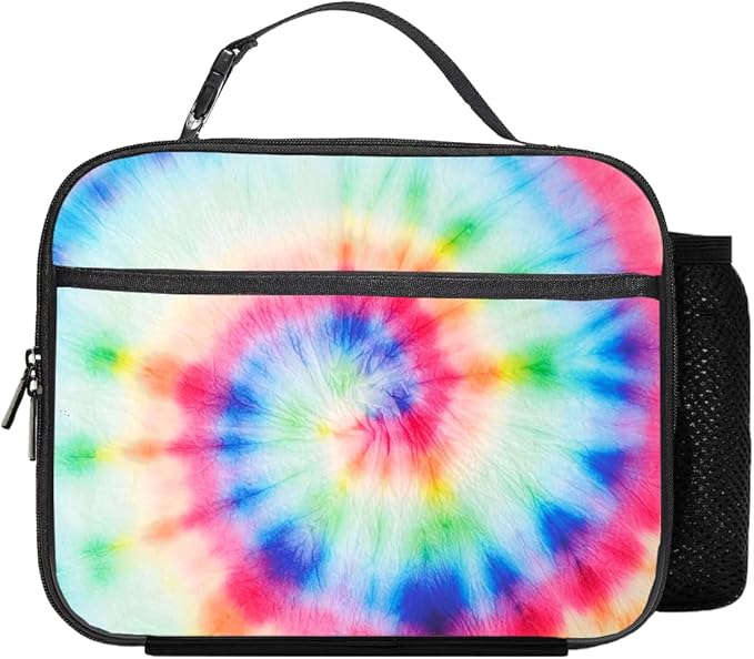 Tie Dye Lunch Bag Reusable Insulated Lunch Box Keep Food Cooler Thermal Lunch Tote for Women Men