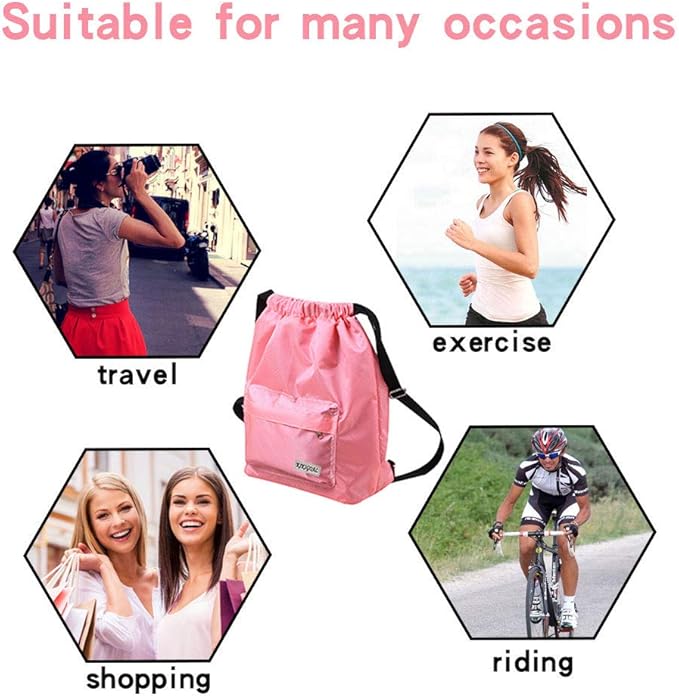 KIKIGOAL Dry Wet Separated Swimming Bag Portable Drawstring Backpack Waterproof Gym Sports Pool Beach Gear Bag