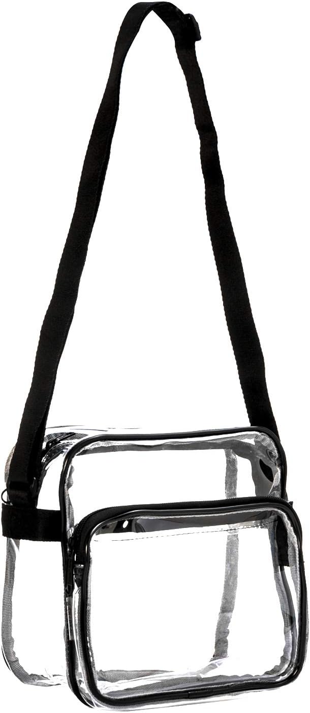 K-Cliffs Heavy Duty Clear Tote Deluxe See Through Messenger Work Bag Durable Transparent PVC Lunch Bag
