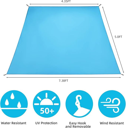 Sunwall for Pop Up Canopy Instant Shade Tent 8.2' X 8.2', Detachable Flap Sun Shade Side Wall Accessory to Block Sun, Wind, and Rain, 2 Pack Sidewall Only(Blue-2 pcs)