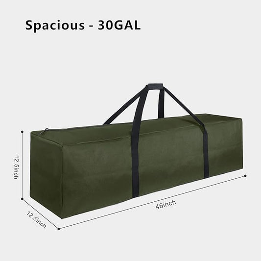 TOPDesign 46 Inch Extra Large Zippered Duffel Bag for Travel Camping Sports Equipment Storage, Waterproof Foldable Luggage Bag with Padded Handles